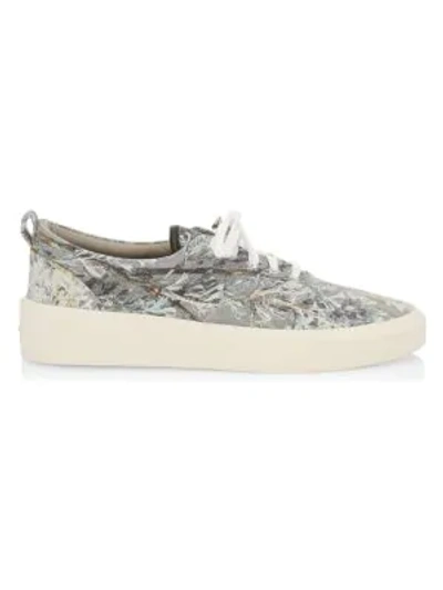 Shop Fear Of God Print Canvas Sneakers In Prairie Ghost