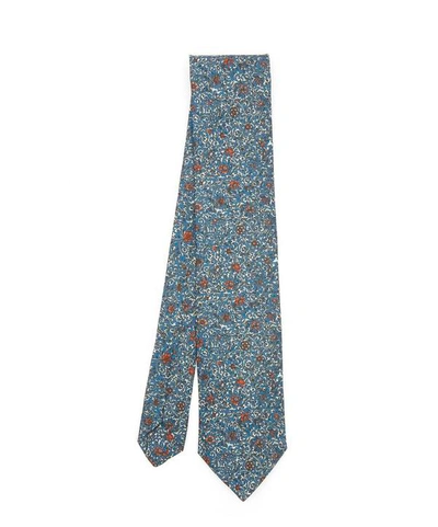 Shop Liberty London Toft Printed Silk Tie In Teal