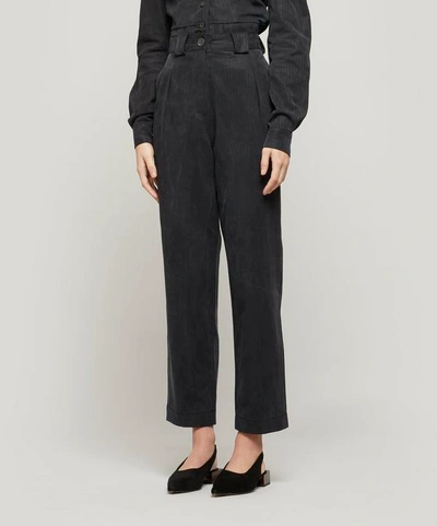 Shop Mara Hoffman Jade Straight-leg Trousers In Black