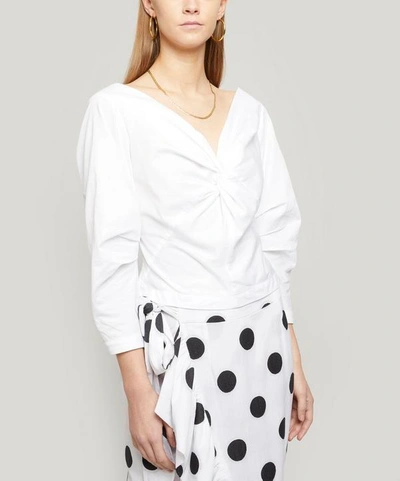 Shop Mara Hoffman Lela Twist Detail Cotton Top In White