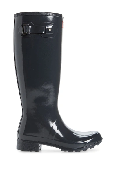 Shop Hunter Original Tour Gloss Packable Rain Boot In Dark Slate