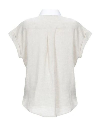 Shop Brunello Cucinelli Linen Shirt In Light Grey