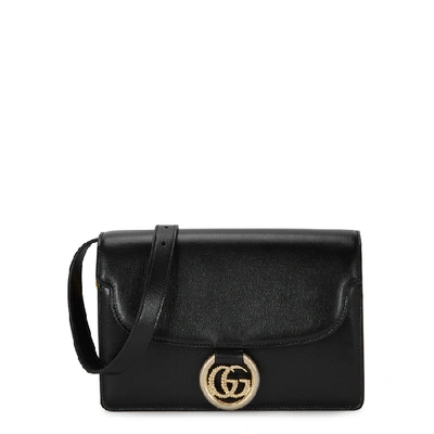Shop Gucci Gg Ring Black Leather Cross-body Bag