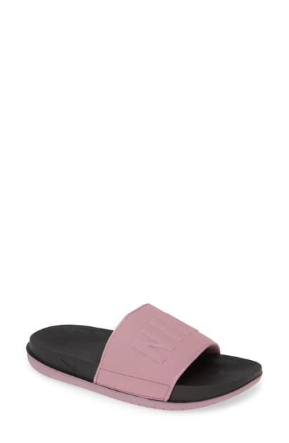 plum nike slides