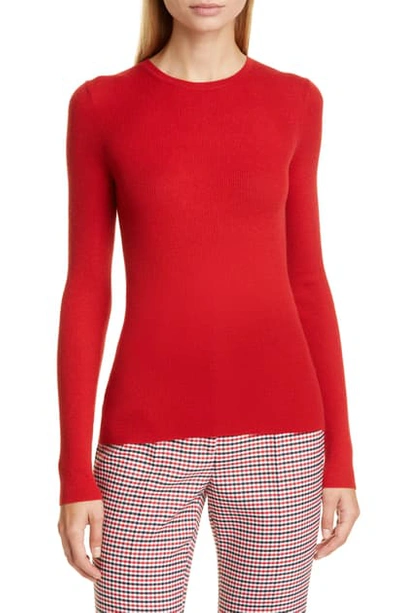 Shop Michael Kors Crewneck Cashmere Sweater In Crimson