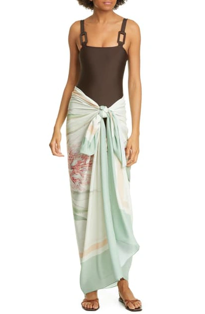 Shop Adriana Degreas Botanical Print Sarong Cover-up In Unique