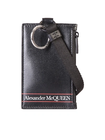 Shop Alexander Mcqueen Branded Card Holder In Black