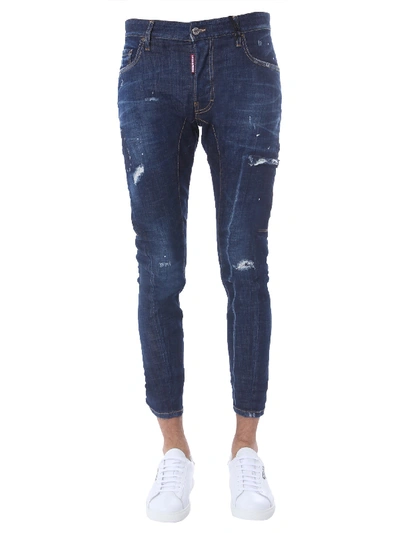 Shop Dsquared2 Tidy Biker Jeans In Blu