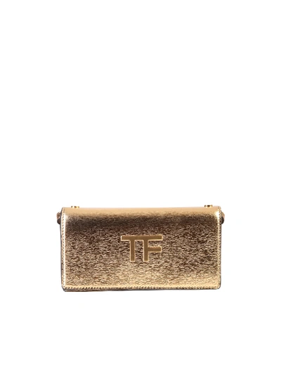 Shop Tom Ford Branded Mini Bag In Metallic