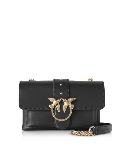 Shop Pinko Black Love Mini Soft Simply Shoulder Bag