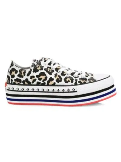 Shop Converse Logo Play Chuck Taylor All Star Lift Archival Leopard Low-top Sneakers In Black White
