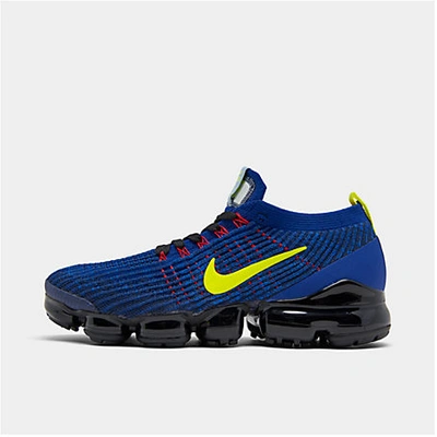 Shop Nike Men's Air Vapormax Flyknit 3 Running Shoes In Blue
