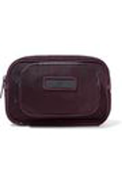 Shop Adidas By Stella Mccartney Faux Leather-trimmed Mesh Cosmetics Case In Merlot