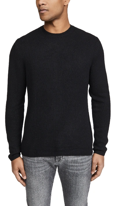 Shop Vince Long Sleeve Plush Cashmere Sweater In Black