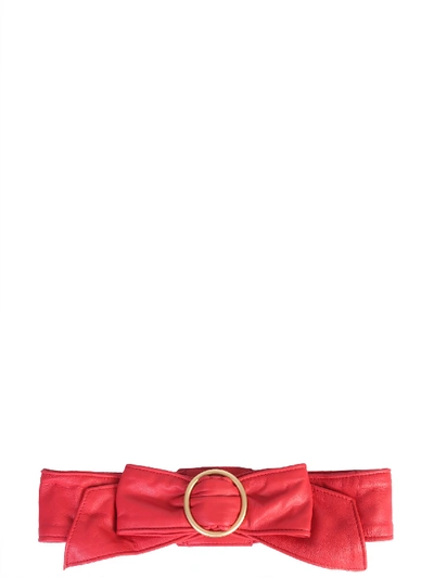 Shop Philosophy Di Lorenzo Serafini Soft Belt With Bow In Rosso
