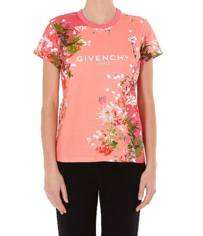 Shop Givenchy Paris Logo Print T-shirt In Pink