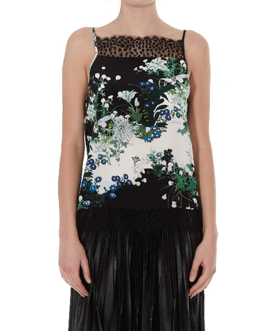 Shop Givenchy Floral Print Silk Top In Multicolor