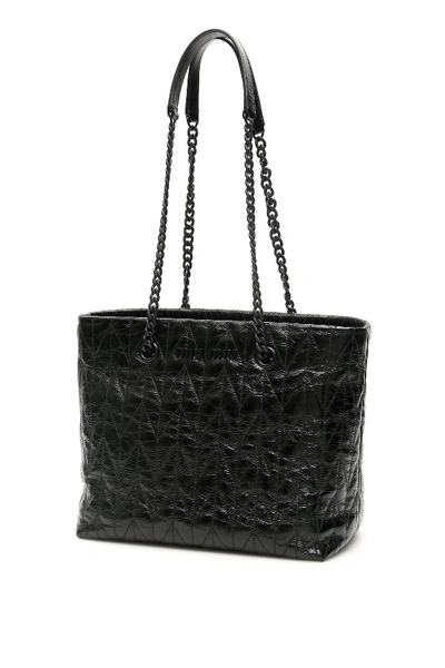Shop Miu Miu Quilted Shine Calfskin Tote Bag In Nero (black)