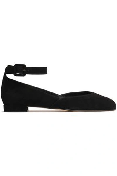 Shop Stuart Weitzman Suede Ballet Flats In Black