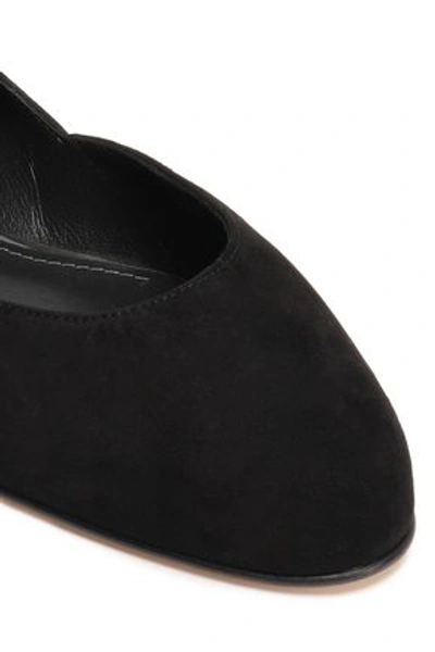 Shop Stuart Weitzman Suede Ballet Flats In Black