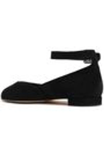 Shop Stuart Weitzman Suede Ballet Flats In Black