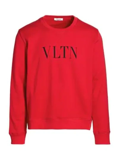 Shop Valentino Vltn Logo Sweatshirt In Red Black