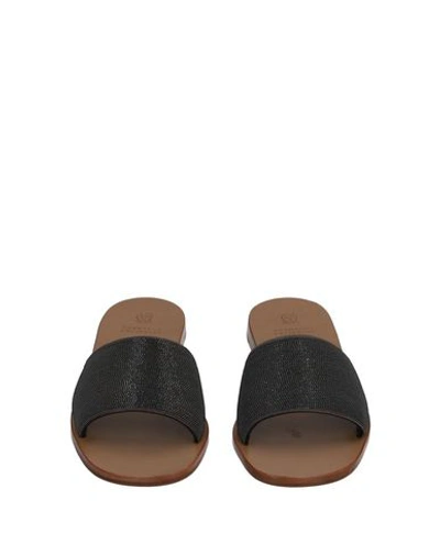 Shop Brunello Cucinelli Sandals In Lead