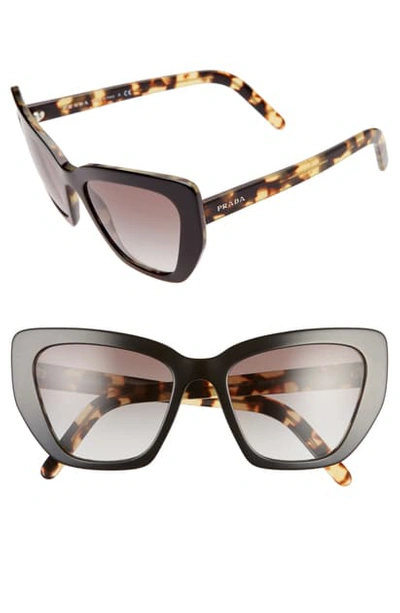 Shop Prada 55mm Gradient Cat Eye Sunglasses In Black/ Grey Gradient