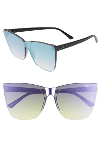 Shop Quay Come Thru 56mm Gradient Cat Eye Sunglasses In Purple/ Black