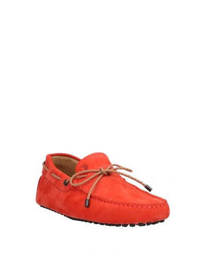 Shop Tod's Man Loafers Coral Size 7 Calfskin In Red