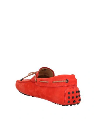 Shop Tod's Man Loafers Coral Size 7 Calfskin In Red