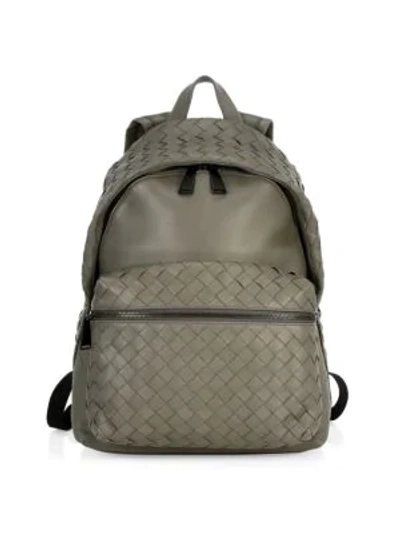 Shop Bottega Veneta Men's Leather Backpack In Graphite