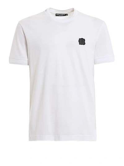 Shop Dolce & Gabbana Rubber Logo Patch T-shirt In White