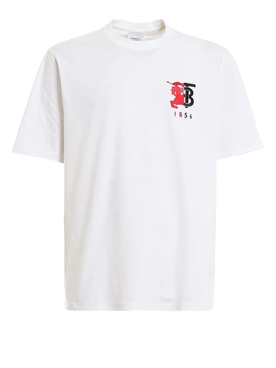 Shop Burberry Hesford Cotton T-shirt In White