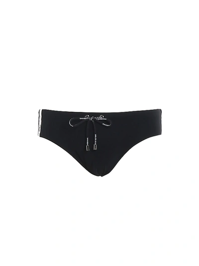 Shop Dolce & Gabbana Speedos With Side Logo Band In Black