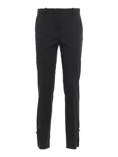 Shop Versace Cigarette Trousers With Iconic Brooches In Black