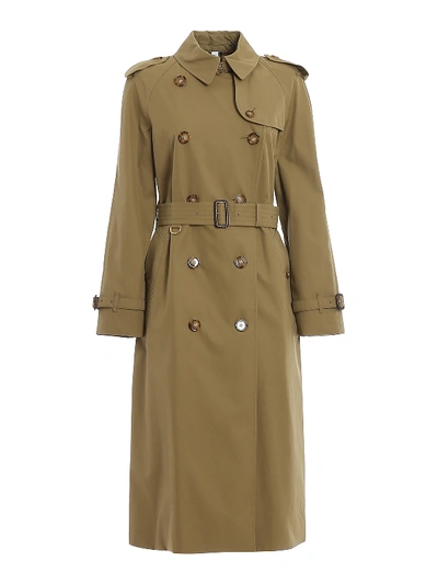 Shop Burberry Waterloo Trench In Green