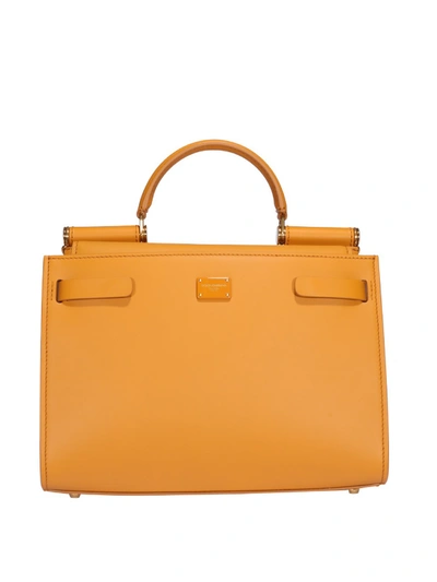 Shop Dolce & Gabbana Sicily 62 Yellow Small Bag
