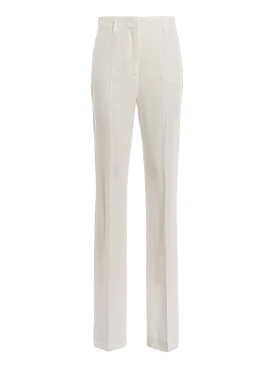 Shop Prada Satin Sable Trousers In White