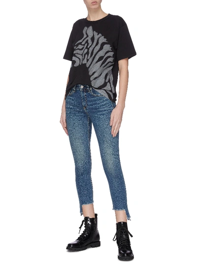 Shop Rag & Bone Asymmetric Raw Edge Skinny Jeans In Blue