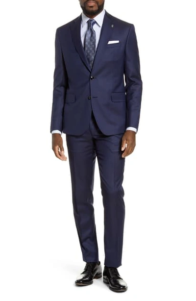 Shop Ted Baker Roger Slim Fit Solid Wool Suit In Blue