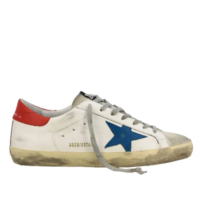 Shop Golden Goose Leather Sneakers With Star In White