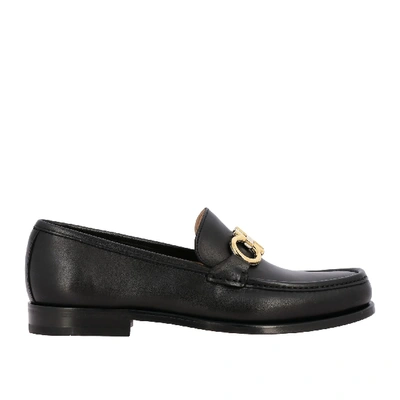 Shop Ferragamo Leather Loafer In Black