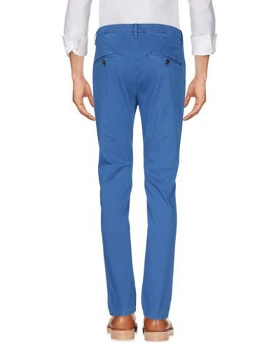 Shop Dondup Man Pants Blue Size 30 Cotton, Elastane