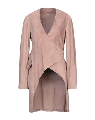 Shop Brunello Cucinelli Overcoats In Pale Pink