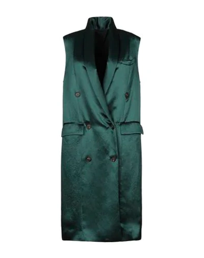 Shop Brunello Cucinelli Woman Overcoat & Trench Coat Green Size 6 Acetate