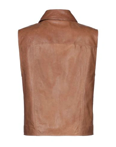Shop Brunello Cucinelli Woman Jacket Tan Size 4 Soft Leather In Brown