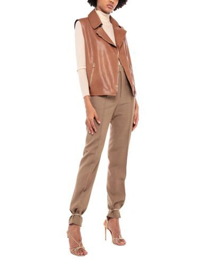 Shop Brunello Cucinelli Woman Jacket Tan Size 4 Soft Leather In Brown