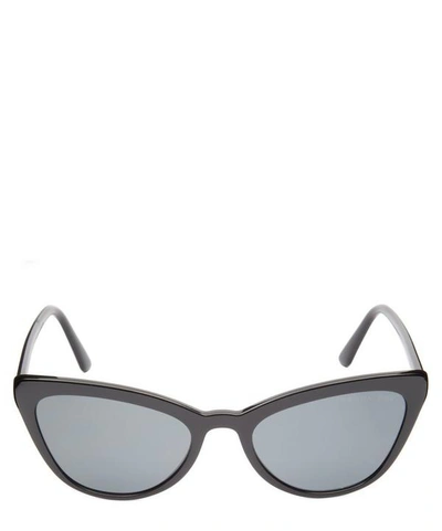 Shop Prada Oversized Acetate Cat-eye Sunglasses In Black