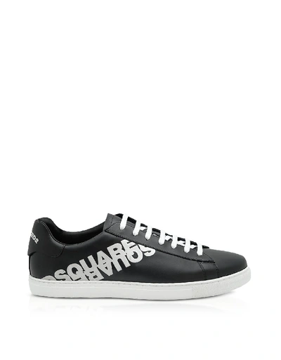 Shop Dsquared2 Shoes Calf Leather Low-top Men's Sneakers In Black